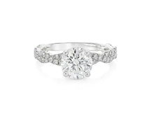 18k Round Cut Twisted Pavé Engagement Ring 1.50 CT