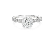 18k Round Cut Twisted Pavé Engagement Ring 1.50 CT