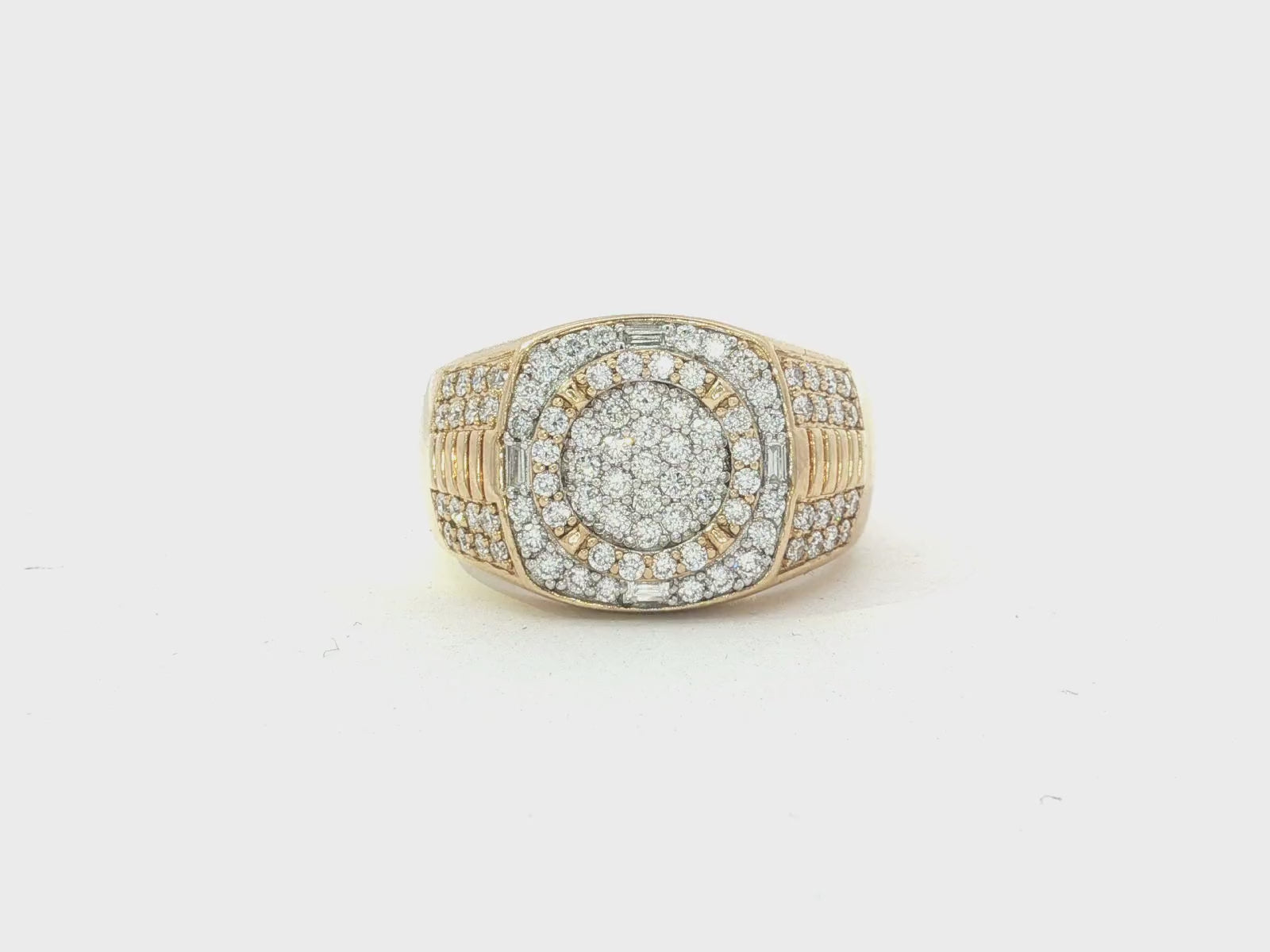 10k Gold Square Cushion Cluster Diamond Ring 1.20 ct