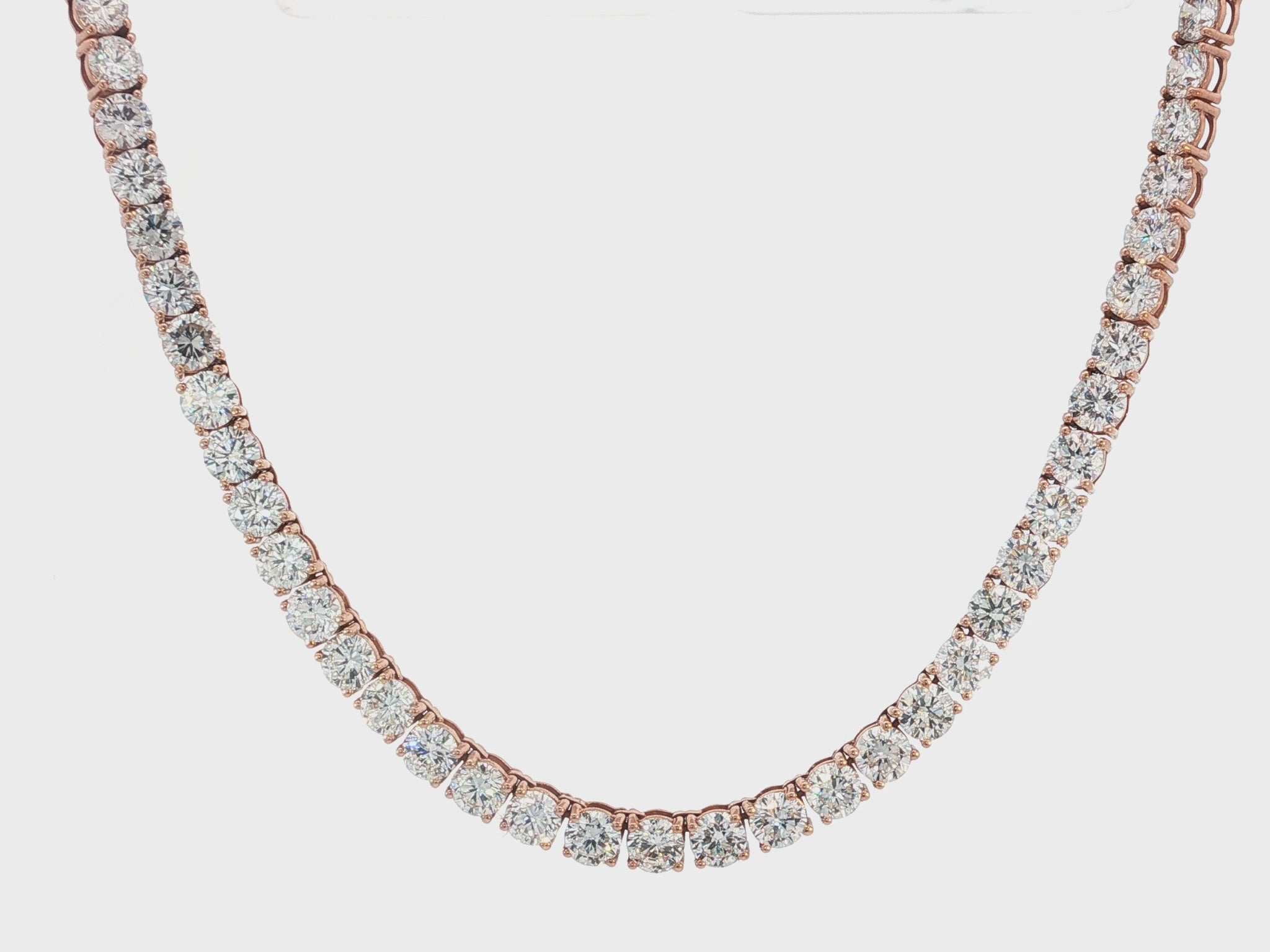 14k Gold Lab-Grown Diamond Necklace with Classic Round-Cut Design 27.61ct