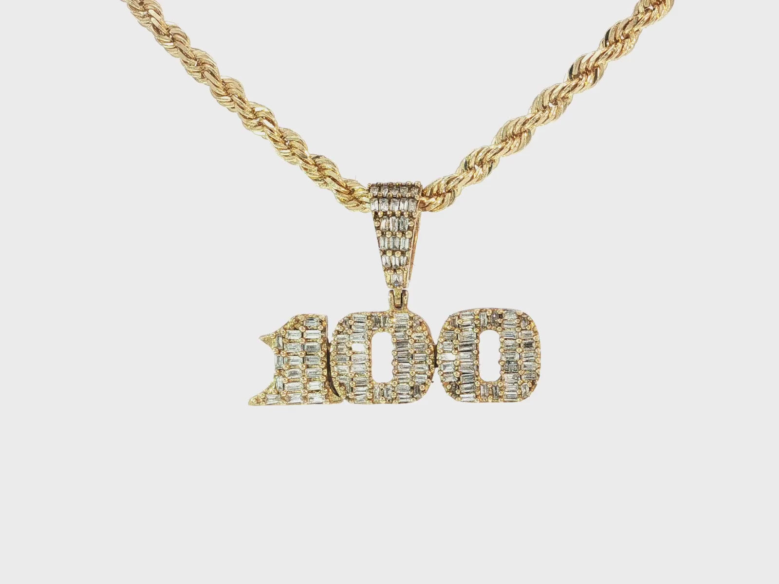 10k Gold Diamond Dollar Sign Pendant with Round & Baguette Accents 2.5ct