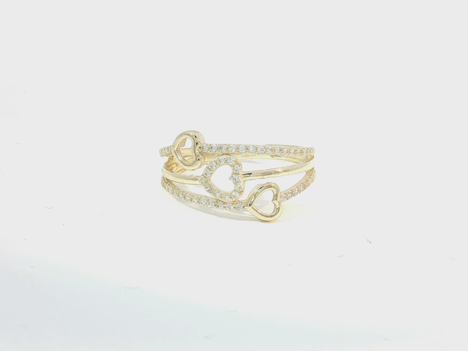 10K Gold Open Heart Wrap Cubic Zirconia Ring