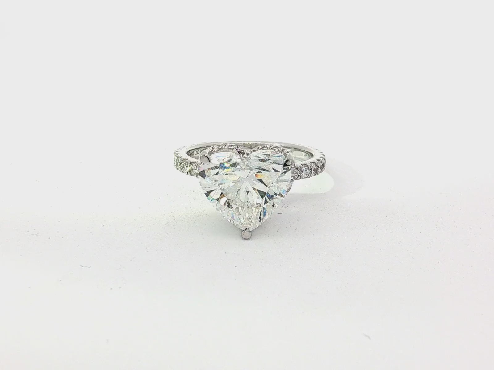 14k Heart Cut Petite Micropavé Engagement Ring 4.78 CT