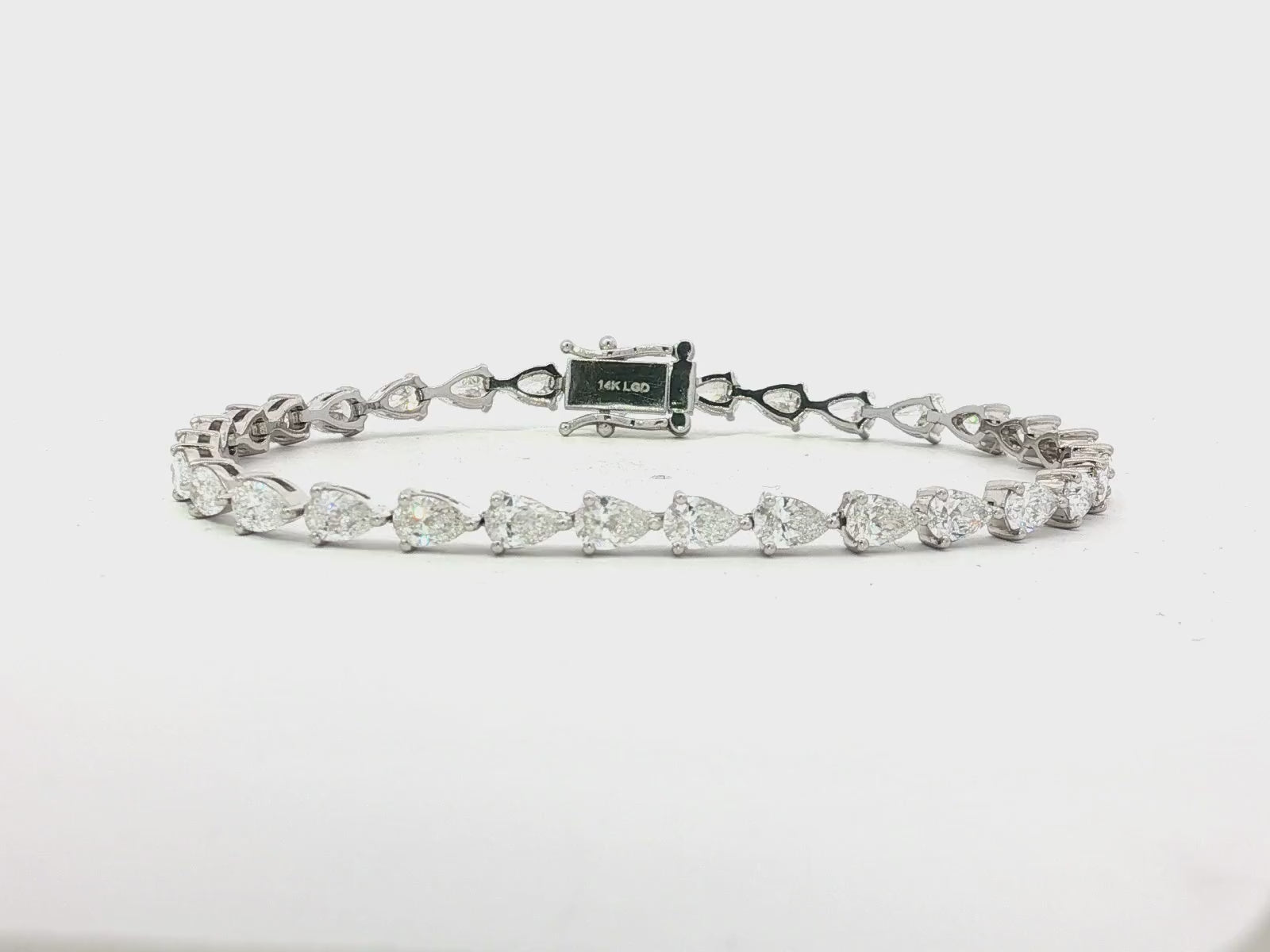 14K Pear-Cut Lab-Grown Diamond Tennis Bracelet 6.65ct