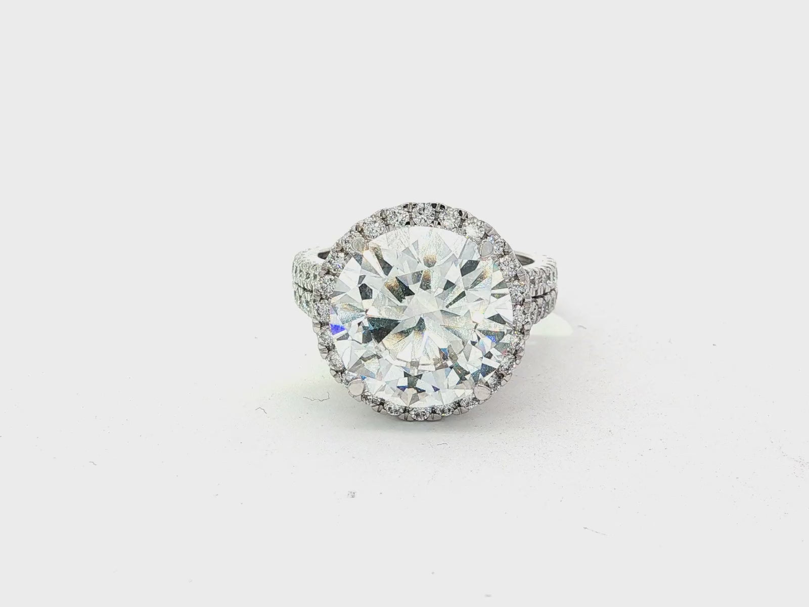 14k Round Cut Double Halo Diamond Engagement Ring 8.5 CT