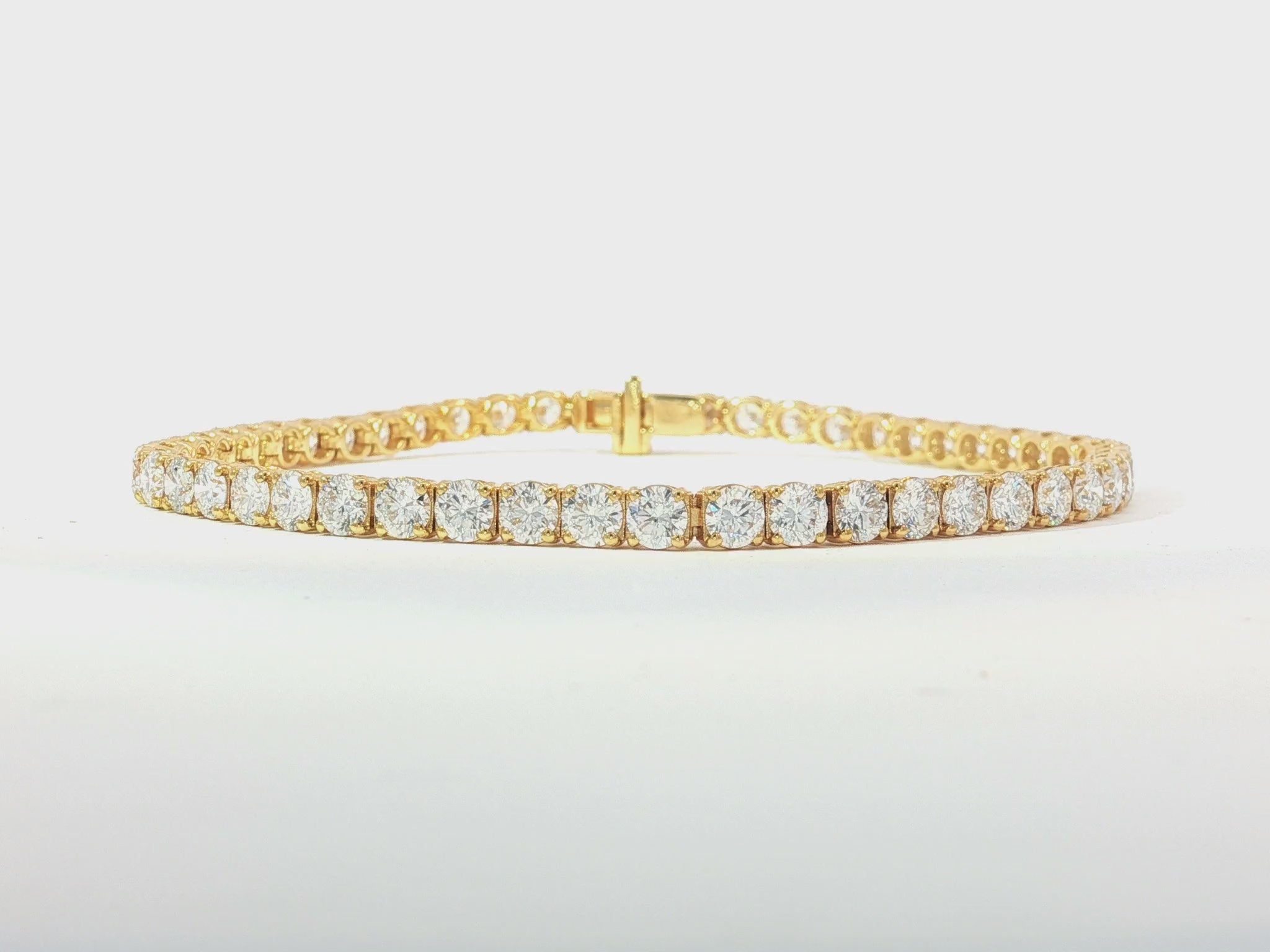 14k Gold Lab-Grown Diamond Tennis Bracelet with Round-Cut Classic Design 6.67ct