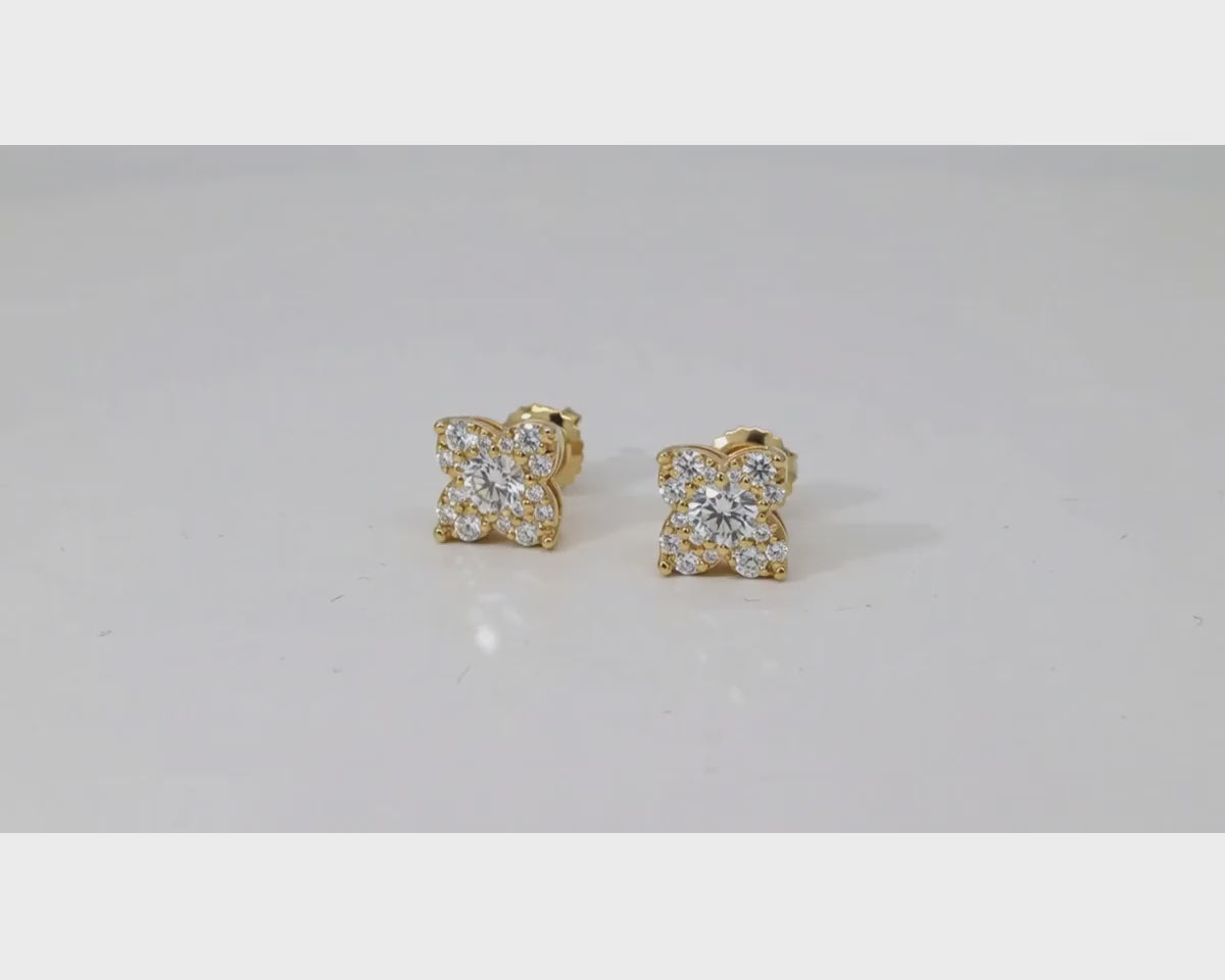 10K Gold Diamond Butterfly Pavé Stud Earrings 0.40 CT – product video