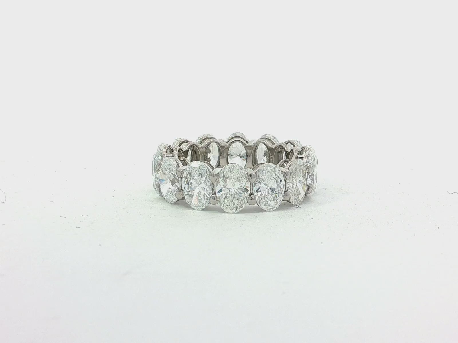 14k Gold Diamond Eternity Band with Oval-Cut Design 7.57ct