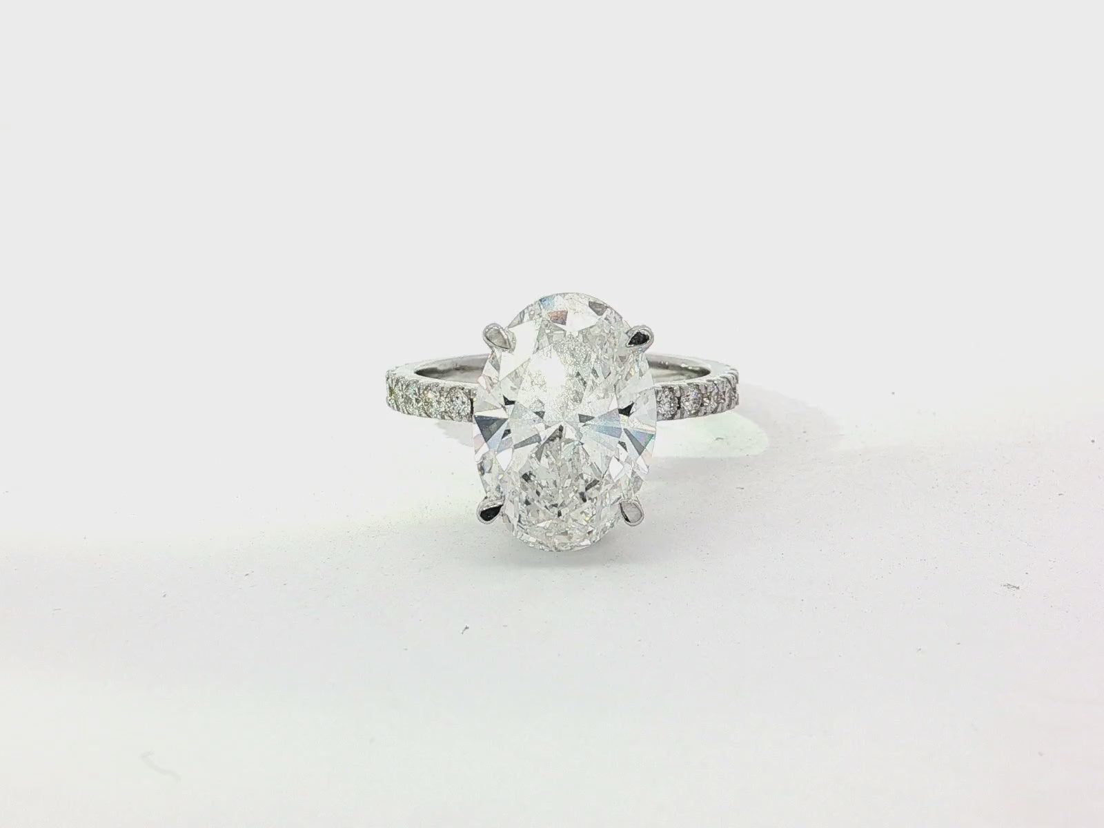 14k Oval Cut  Micropavé Engagement Ring 4.80 CT