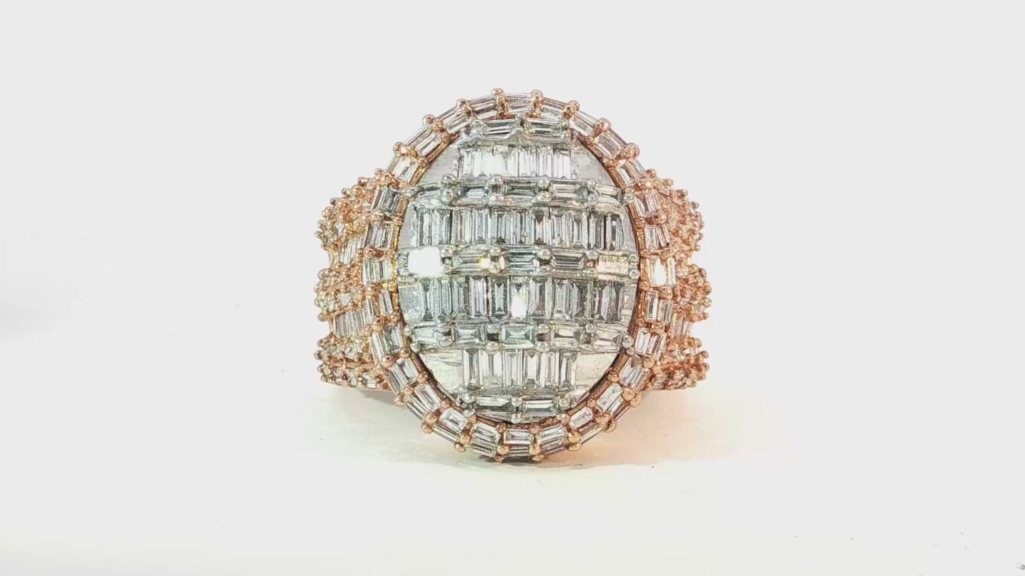 10k Gold Multistone Ring with Baguette Cut Diamonds 3.5ct