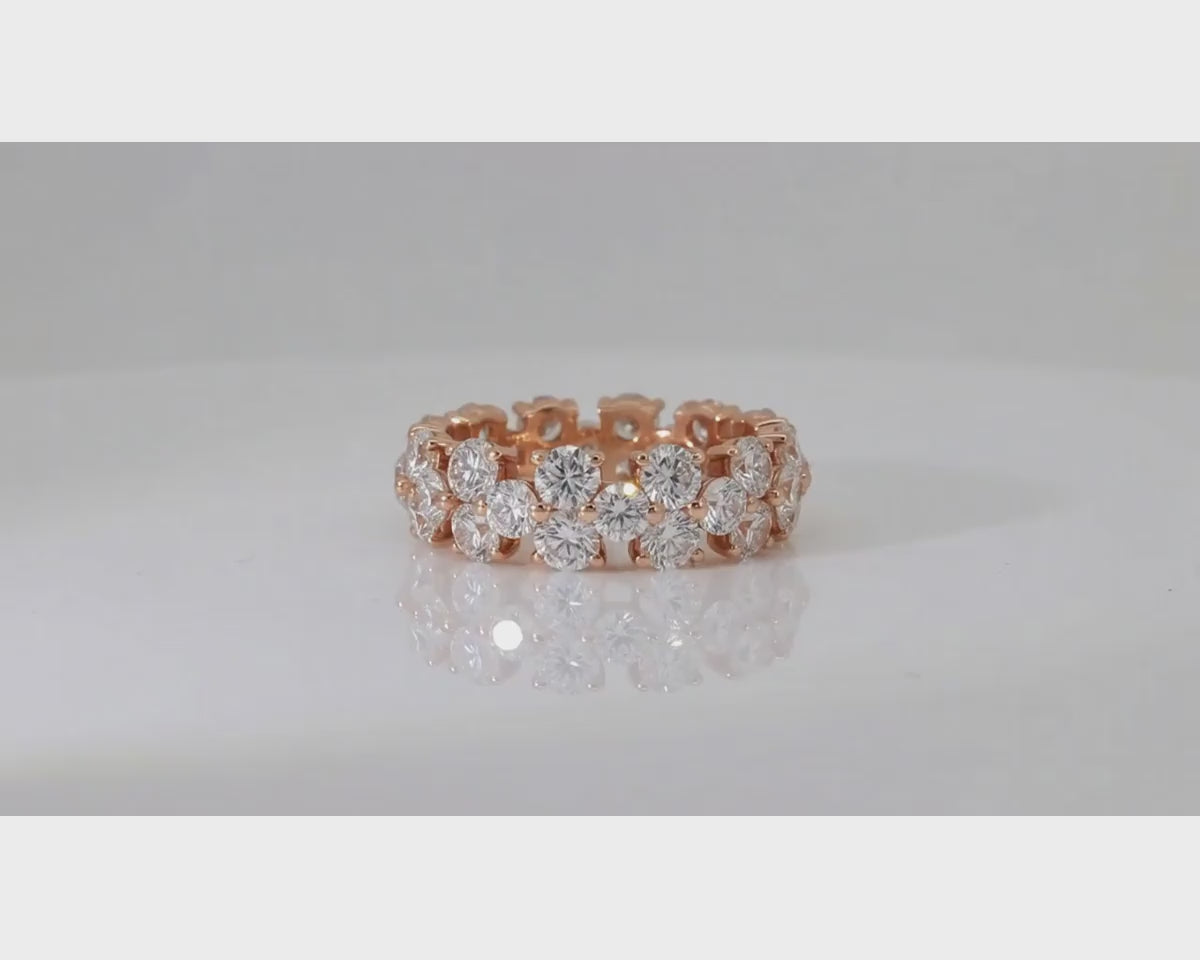 14k Gold Eternity Ring with Round Brilliant Cut Diamonds 5.00ct – product video