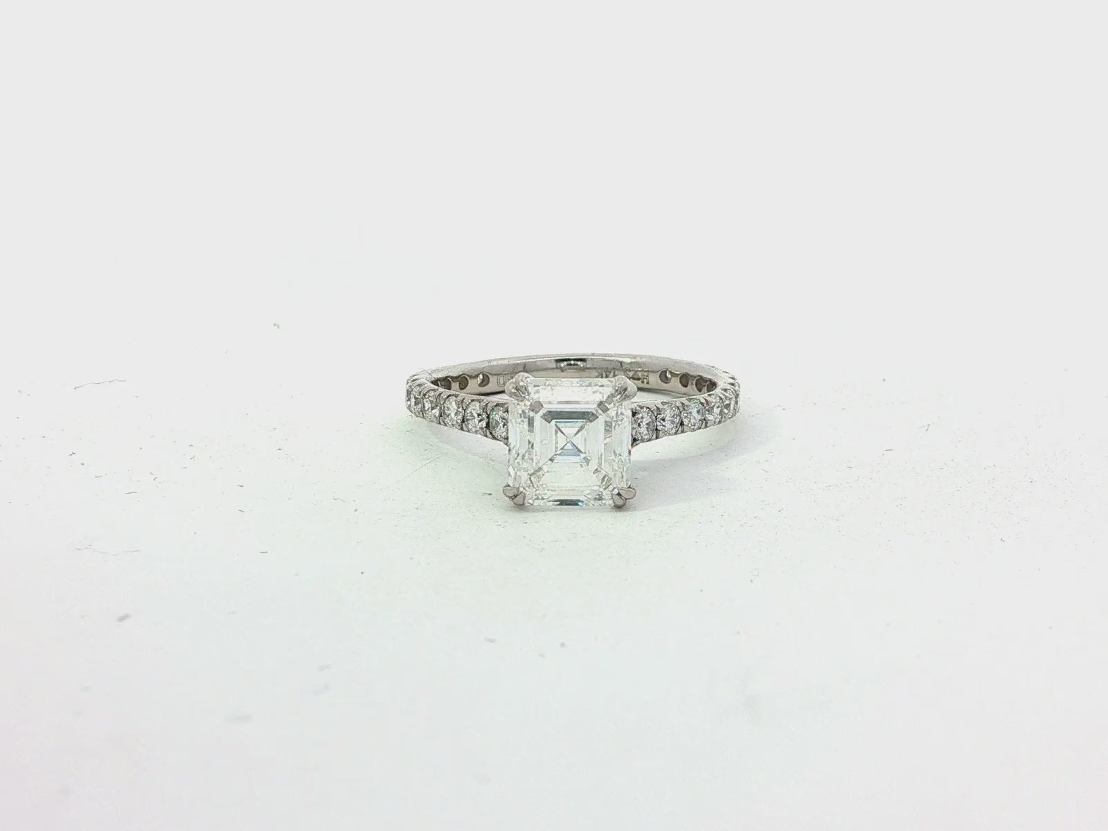 14k Gold Diamond Solitaire Ring with Emerald-Cut Center 2.62ct