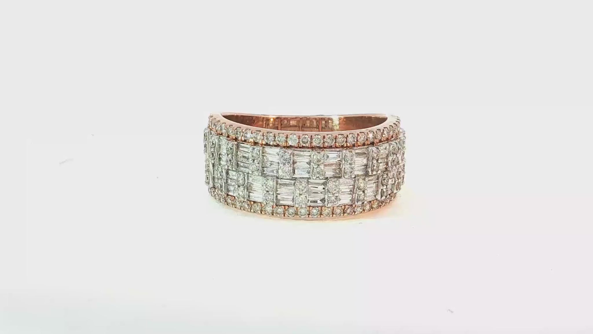 10K Two-Tone Gold Baguette & Round Diamond Ring for Men 1.40ct