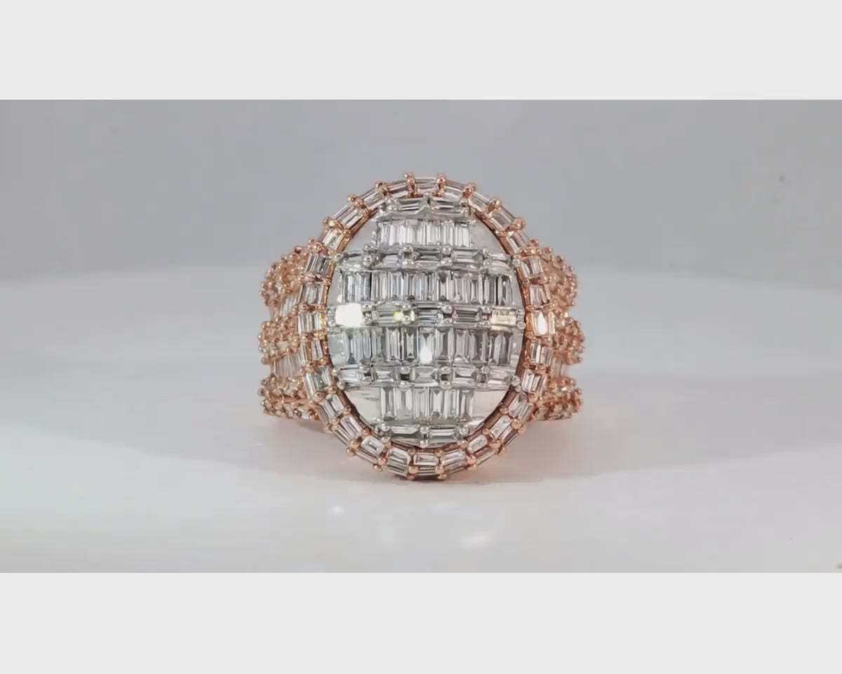 10k Gold Multistone Ring with Baguette Cut Diamonds 3.5ct – product video