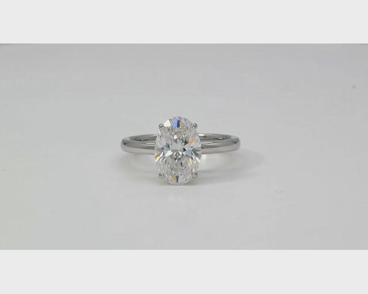 14k Gold Diamond Engagement Ring with Certified Oval-Cut Solitaire Design 2.01ct – product video