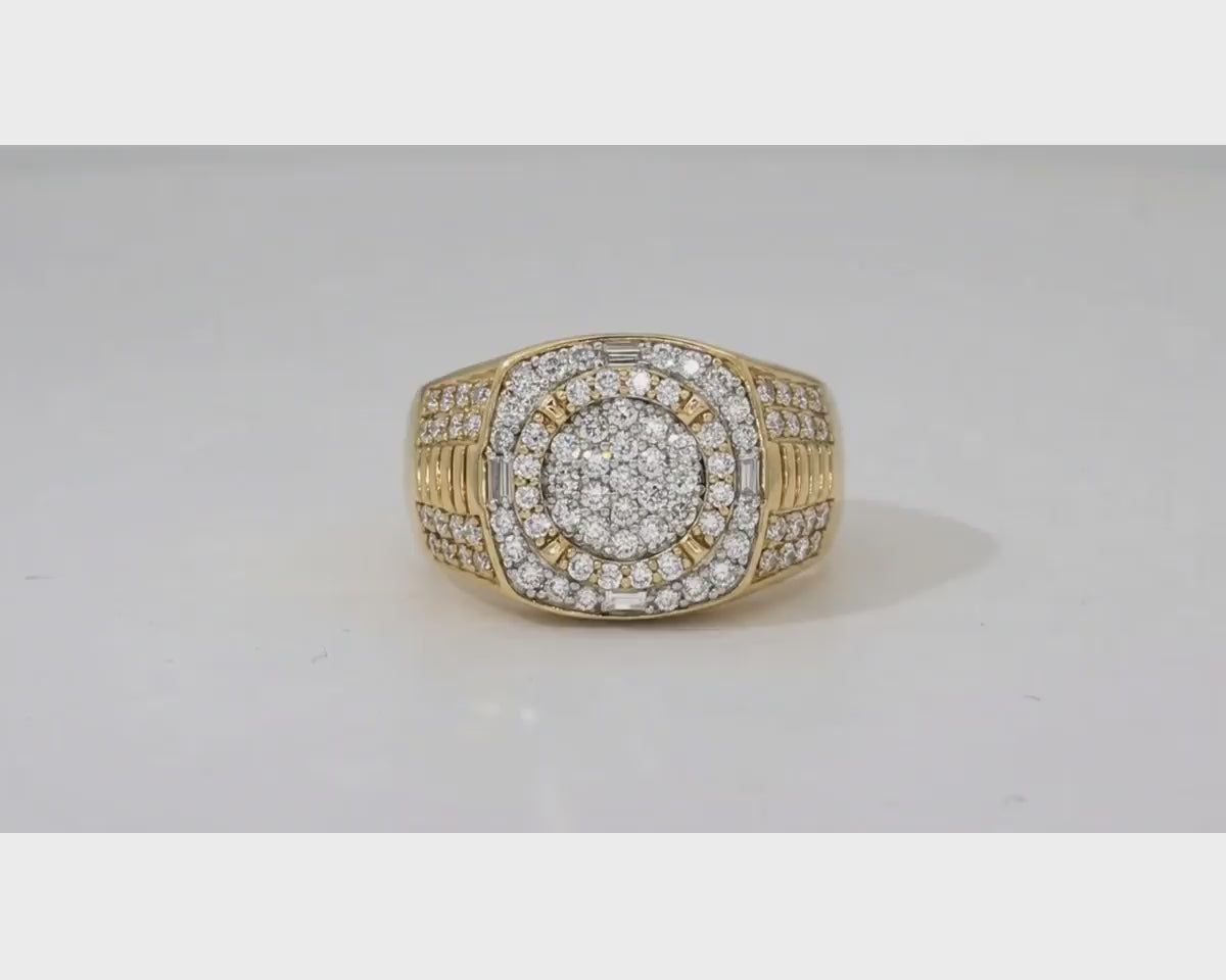10k Gold Square Cushion Cluster Diamond Ring 1.20 ct – product video