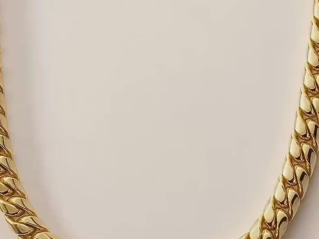 10k Gold Semi Solid Miami Cuban Link Chain