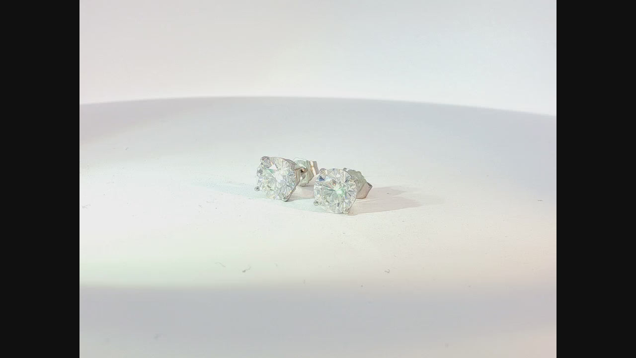 14k Gold Diamond Stud Earrings with Classic 4-Prong Design 2.07ct