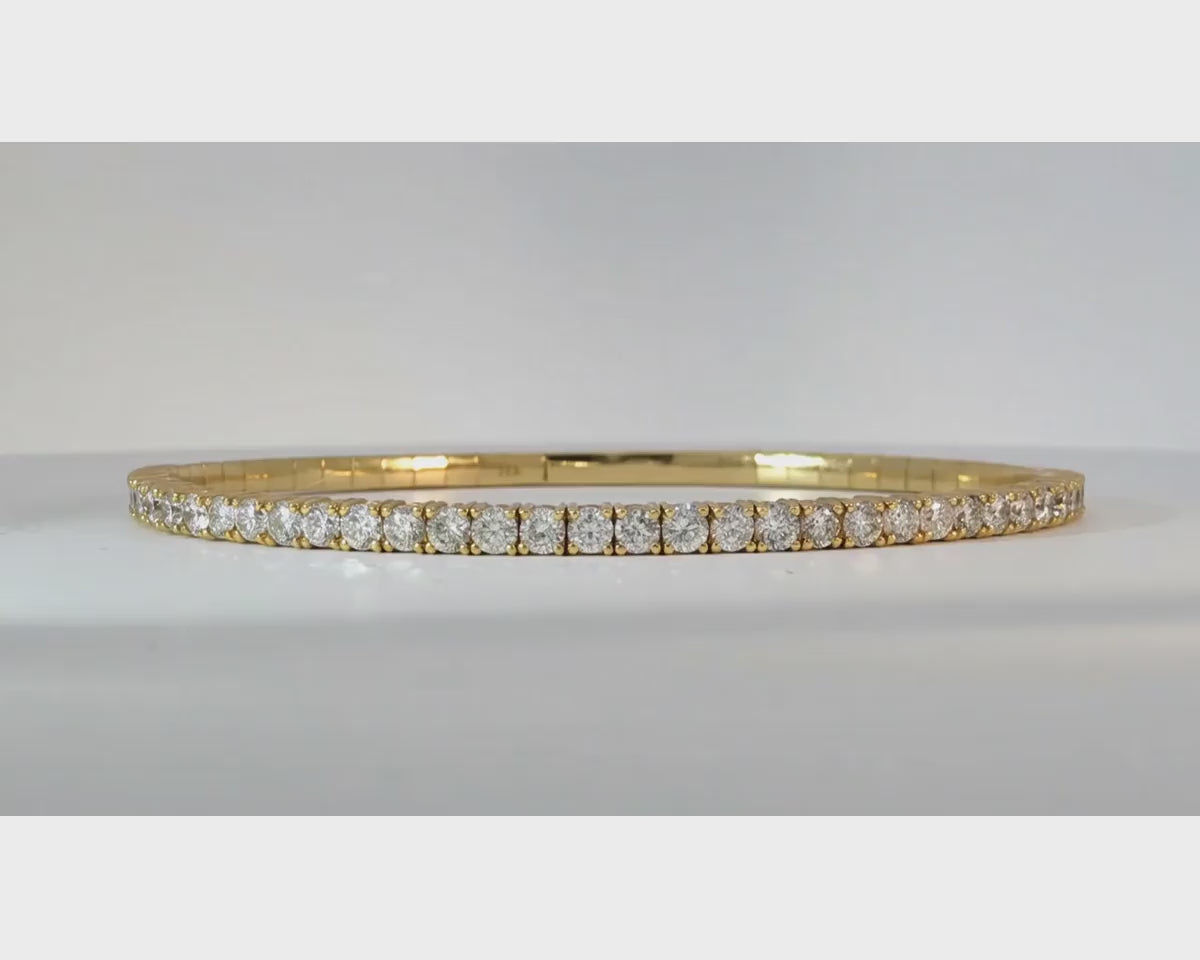 10k Gold Diamond Bracelet with Round-Cut Design 2.15ct – product video
