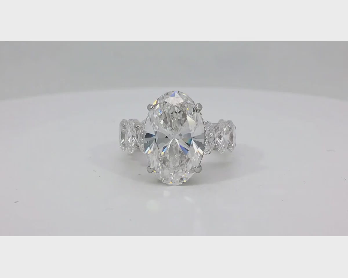 14k Gold Diamond Solitaire Ring with Oval-Cut Center Stone 12.24ct – product video