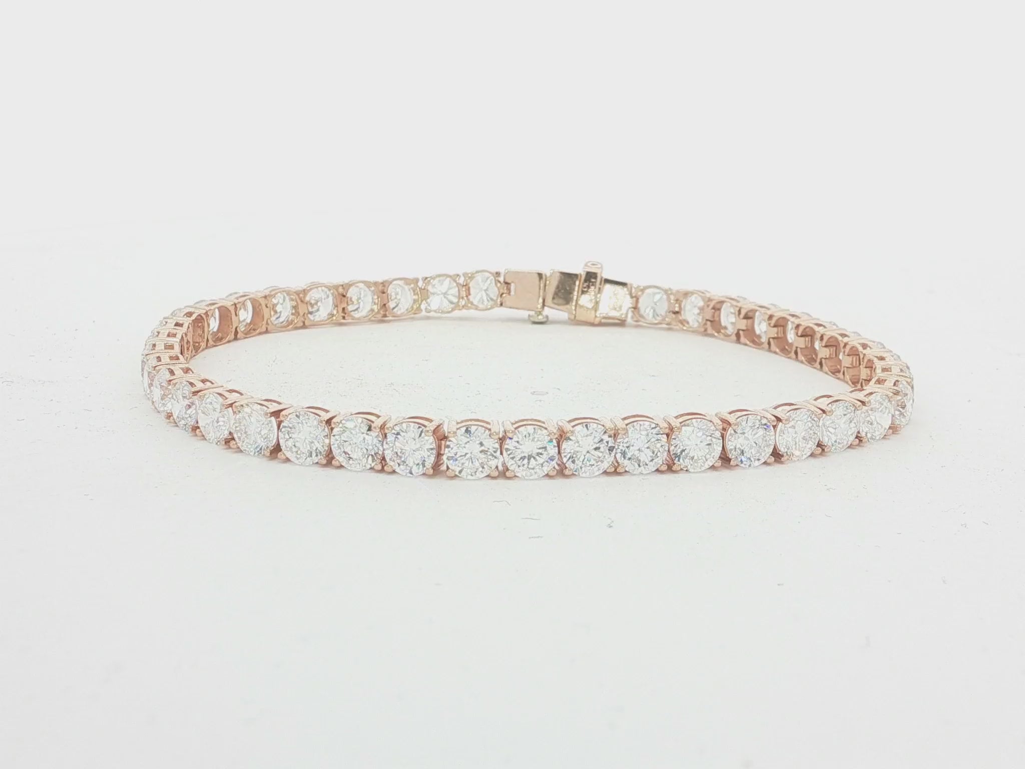 14k Gold Diamond Tennis Bracelet with Round Brilliant Diamonds 11.48 CT