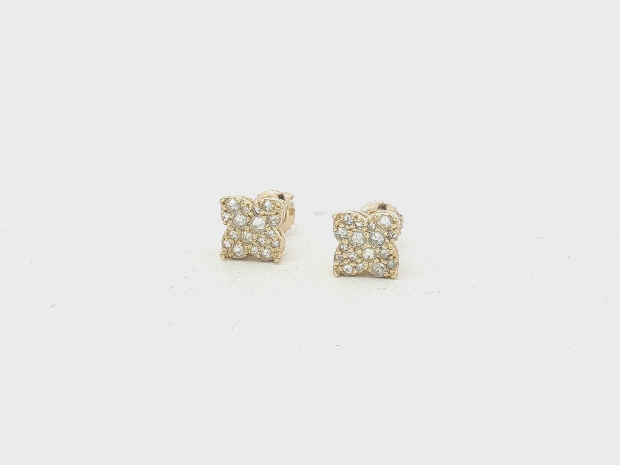 10K Gold Diamond Butterfly Pavé Stud Earrings 0.40 CT