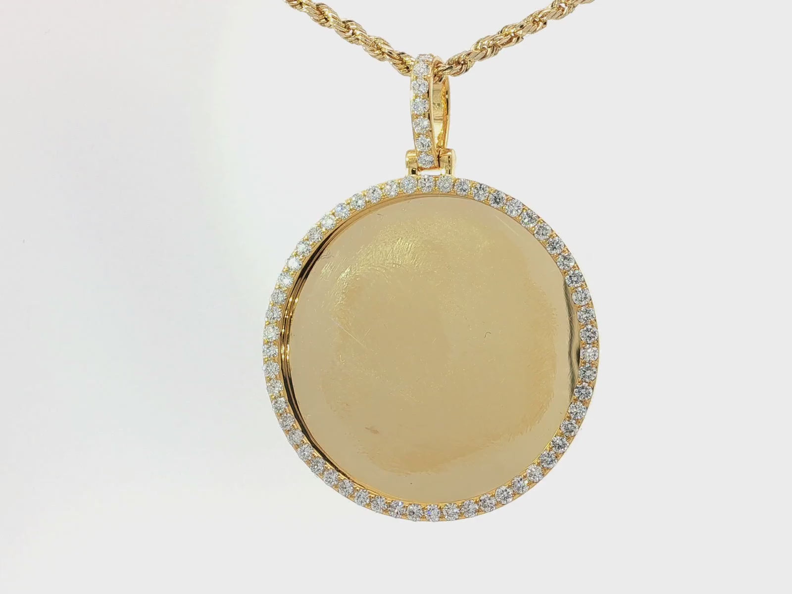 10k Diamond Memory Charm Pendant with Round-Cut 1.74 CT